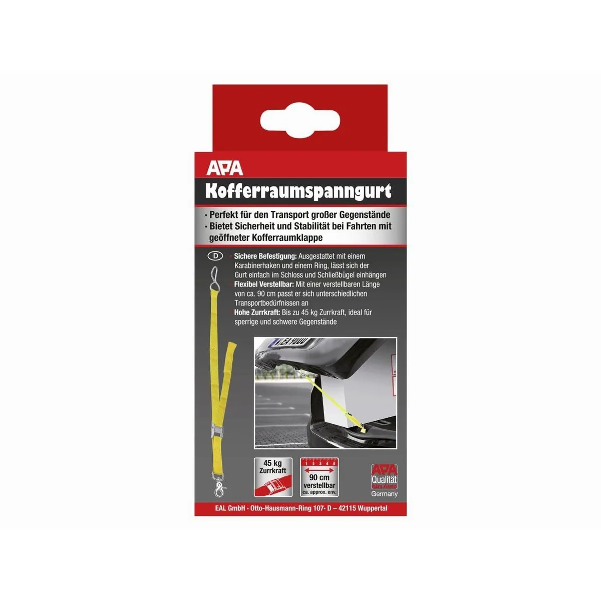 APA Kofferraumspanngurt, strapazierfähig, verstellbar, hohe Zurrkraft 4