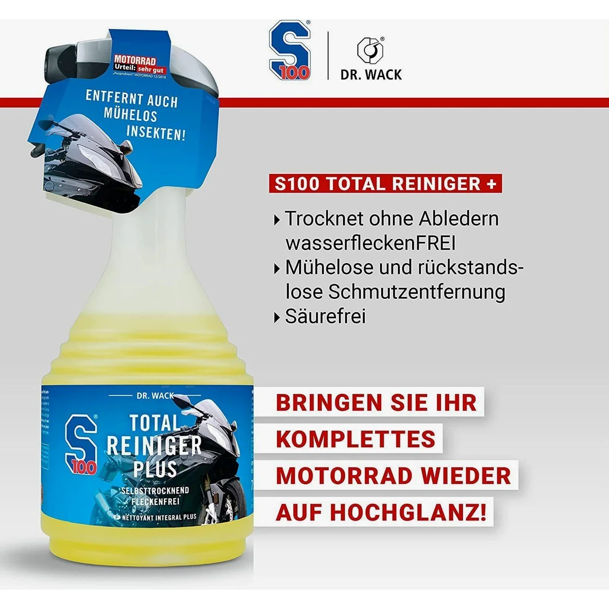 Dr. Wack S100 Total Reiniger, mühelose Schmutzentfernung, rückstandsfreies Trocknen — 750 ml 4
