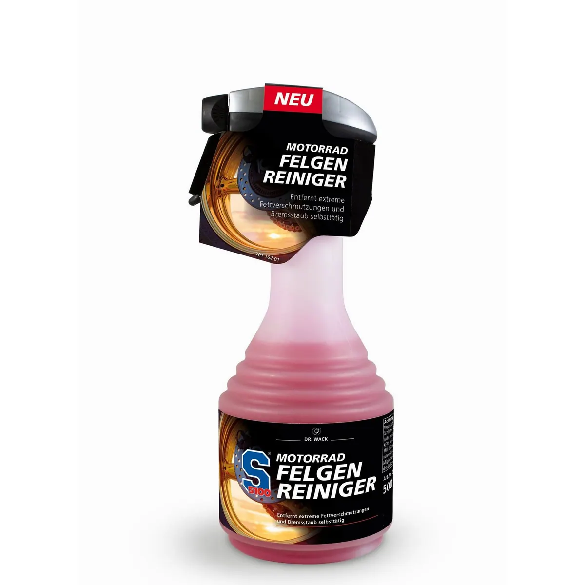 Dr. Wack S100 Motorrad Felgenreiniger 500 ml, effektive Reinigung, schnelle Anwendung, Gel-Formel