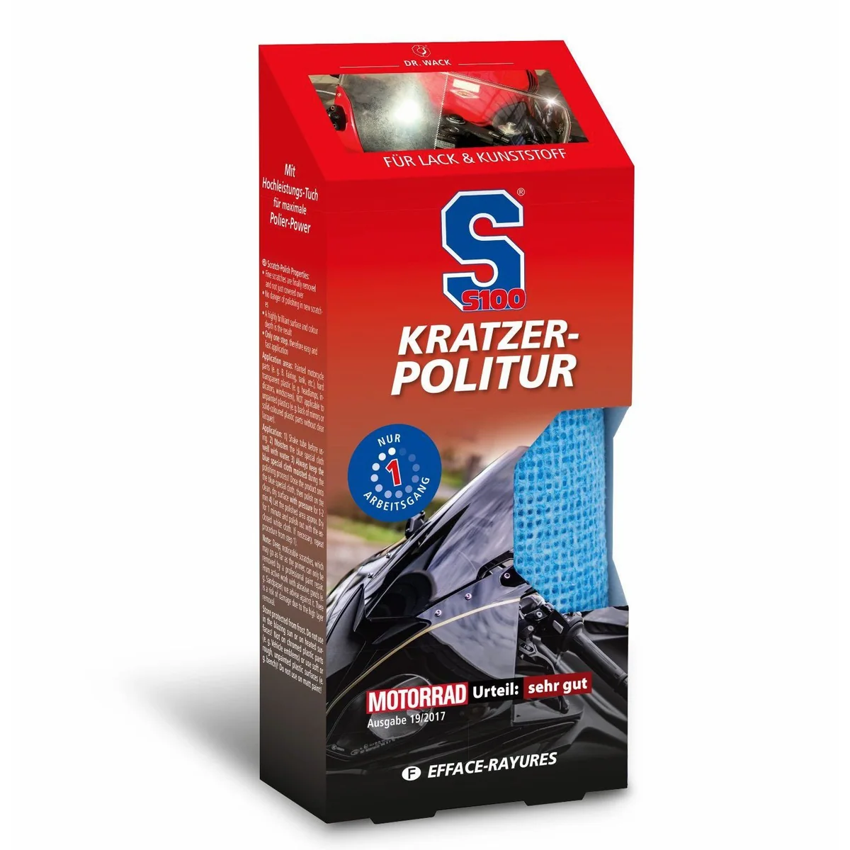 Dr. Wack S100 Kratzer-Politur 50 ml, mühelose Anwendung, langfristige Ergebnisse, brillante Oberfläche