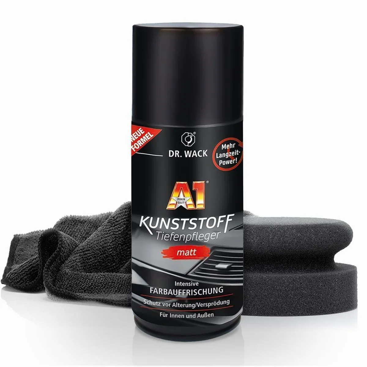 Dr. Wack A1 Kunststoff Tiefenpfleger, intensive Farbauffrischung, UV-Schutz, inkl. Mikrofasertuch