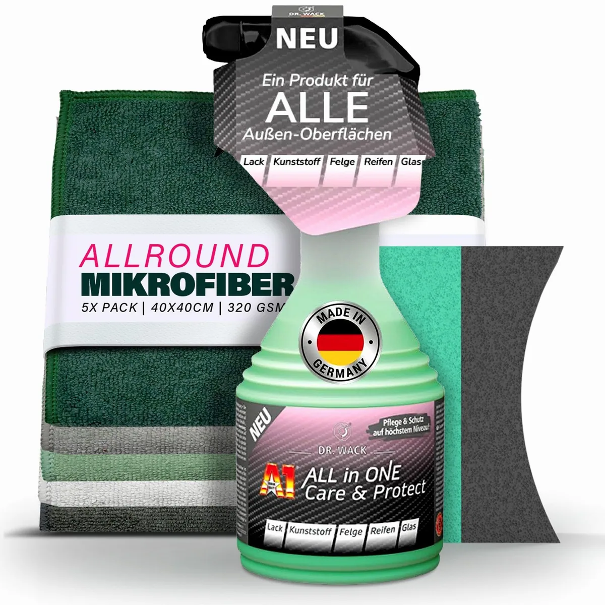 Dr. Wack A1 All in One Care & Protect, umfassender Schutz für alle Außenoberflächen — 7-teiliges Set