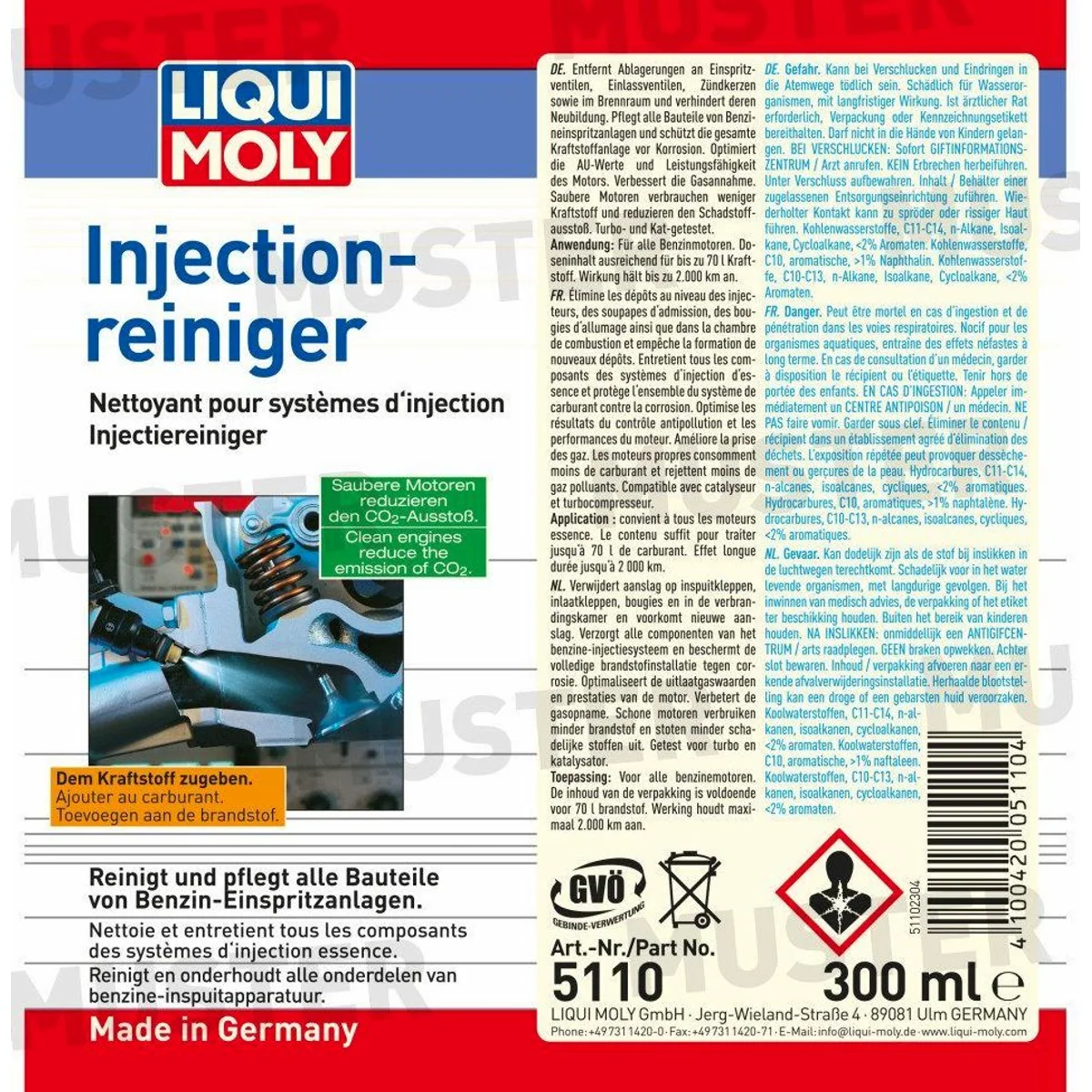 LIQUI MOLY Injection-Reiniger 300 ml, entfernt Ablagerungen, verbessert Motorlauf, schützt Kraftstoffanlage 3