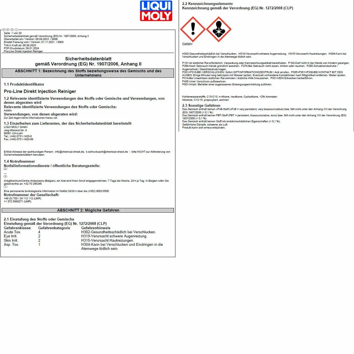 LIQUI MOLY Pro-Line Direkt Injection Reiniger, höchste Reinigungswirkung, Polyetheramin-Technologie 2